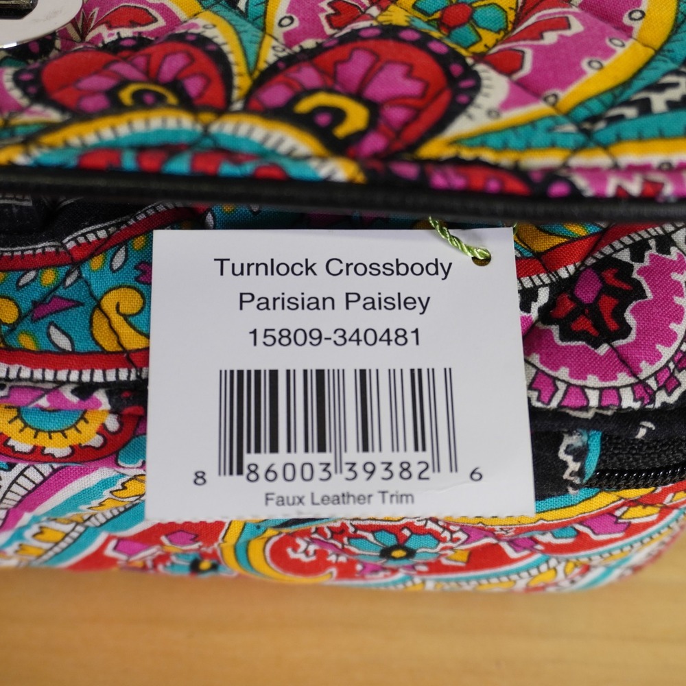 NEW Vera Bradley‎ Turnlock Crossbody Women Small Multicolor Parisian Paisley Bag - Picture 6 of 6